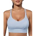 Grace Form Sports Bra for Women Strappy Medium Support Push Up Padded Sports Bra for Running Workout Bra Yoga Bra