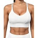 Grace Form Sports Bra for Women Strappy Medium Support Push Up Padded Sports Bra for Running Workout Bra Yoga Bra
