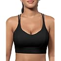 Grace Form Sports Bra for Women Strappy Medium Support Push Up Padded Sports Bra for Running Workout Bra Yoga Bra