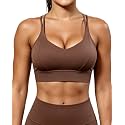 Grace Form Sports Bra for Women Strappy Medium Support Push Up Padded Sports Bra for Running Workout Bra Yoga Bra