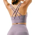 Grace Form Sports Bra for Women Strappy Medium Support Push Up Padded Sports Bra for Running Workout Bra Yoga Bra