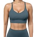 Grace Form Sports Bra for Women Strappy Medium Support Push Up Padded Sports Bra for Running Workout Bra Yoga Bra