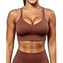 Grace Form Sports Bra for Women Strappy Medium Support Push Up Padded Sports Bra for Running Workout Bra Yoga Bra