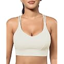 Grace Form Sports Bra for Women Strappy Medium Support Push Up Padded Sports Bra for Running Workout Bra Yoga Bra