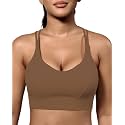 Grace Form Sports Bra for Women Strappy Medium Support Push Up Padded Sports Bra for Running Workout Bra Yoga Bra