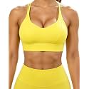 Grace Form Sports Bra for Women Strappy Medium Support Push Up Padded Sports Bra for Running Workout Bra Yoga Bra