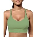 Grace Form Sports Bra for Women Strappy Medium Support Push Up Padded Sports Bra for Running Workout Bra Yoga Bra