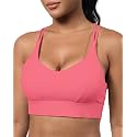 Grace Form Sports Bra for Women Strappy Medium Support Push Up Padded Sports Bra for Running Workout Bra Yoga Bra