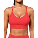 Grace Form Sports Bra for Women Strappy Medium Support Push Up Padded Sports Bra for Running Workout Bra Yoga Bra