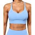 Grace Form Sports Bra for Women Strappy Medium Support Push Up Padded Sports Bra for Running Workout Bra Yoga Bra