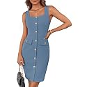 GRACE KARIN 2025 Women39s Buttons Belted Square