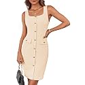 GRACE KARIN 2025 Women39s Buttons Belted Square
