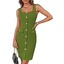 GRACE KARIN 2025 Women39s Buttons Belted Square
