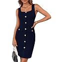 GRACE KARIN 2025 Women39s Buttons Belted Square