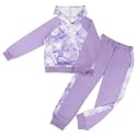 GRACE KARIN Girls 2 Piece Pant Sets Girl Long Sleeve Hooded Sweatshirt Clothes Set Kids Sweatpants Outfits Size 6-14