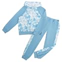 GRACE KARIN Sweatshirt Hoodie Outfits for Kids Girl 10-12 Fall Tracksuit 2 Piece Pullover Sportsuit, Blue