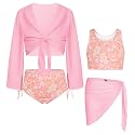 GRACE KARIN Girls 4 Piece Tankini Bikini Swimsuit Bathing Suit Size 7-14