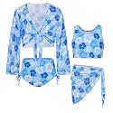 GRACE KARIN Girls 4 Piece Tankini Bikini Swimsuit Bathing Suit Size 7-14