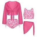 GRACE KARIN Girls 4 Piece Tankini Bikini Swimsuit Bathing Suit Size 7-14