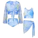 GRACE KARIN Girls 4 Piece Tankini Bikini Swimsuit Bathing Suit Size 7-14