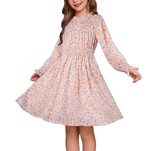GRACE KARIN Girls Long Sleeve Floral Dress