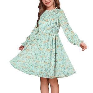 GRACE KARIN Girls Long Sleeve Floral Dress