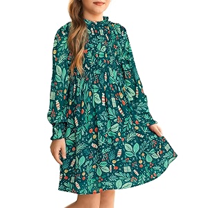 GRACE KARIN Girls Long Sleeve Floral Dress