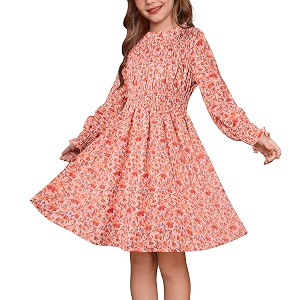GRACE KARIN Girls Long Sleeve Floral Dress