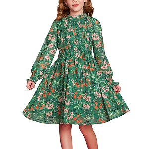GRACE KARIN Girls Long Sleeve Floral Dress