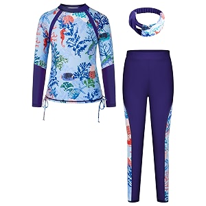 GRACE KARIN Girls Long Sleeve Swimsuit Two