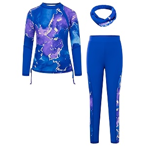 GRACE KARIN Girls Long Sleeve Swimsuit Two