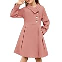 GRACE KARIN Girls Peacoat Dress Coat Wool Lapel Jacket Fall Winter Outfit