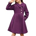 GRACE KARIN Girls Peacoat Dress Coat Wool Lapel Jacket Fall Winter Outfit
