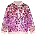 GRACE KARIN Girls Sequin Jacket Kids Bomber Zip Outwear Sparkle Fall Top Cardigan Dress Coat Size 5-14