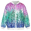 GRACE KARIN Girls Sequin Jacket Kids Bomber Zip Outwear Sparkle Fall Top Cardigan Dress Coat Size 5-14