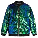 GRACE KARIN Girls Sequin Jacket Kids Bomber Zip Outwear Sparkle Fall Top Cardigan Dress Coat Size 5-14
