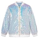 GRACE KARIN Girls Sequin Jacket Kids Bomber Zip Outwear Sparkle Fall Top Cardigan Dress Coat Size 5-14