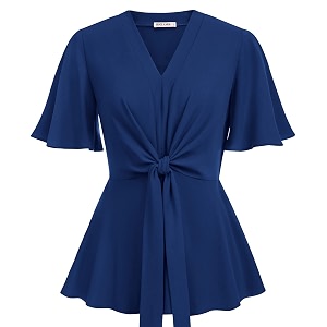 GRACE KARIN Womens Elegant V-Neck Tie Waist