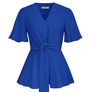 GRACE KARIN Womens Elegant V-Neck Tie Waist