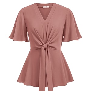 GRACE KARIN Womens Elegant V-Neck Tie Waist