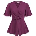 GRACE KARIN Women39s Elegant V-Neck Tie Waist