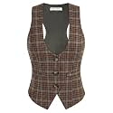 GRACE KARIN Women's Suit Vest Top, Dressy Casual Sleeveless Button Waistcoat, Fromal Steampunk Blazer for Work Office