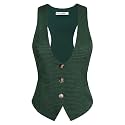 GRACE KARIN Women's Suit Vest Top, Dressy Casual Sleeveless Button Waistcoat, Fromal Steampunk Blazer for Work Office