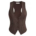 GRACE KARIN Women's Suit Vest Top, Dressy Casual Sleeveless Button Waistcoat, Fromal Steampunk Blazer for Work Office