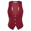 GRACE KARIN Women's Suit Vest Top, Dressy Casual Sleeveless Button Waistcoat, Fromal Steampunk Blazer for Work Office