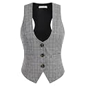 GRACE KARIN Women's Suit Vest Top, Dressy Casual Sleeveless Button Waistcoat, Fromal Steampunk Blazer for Work Office