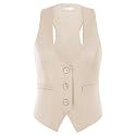 GRACE KARIN Women's Suit Vest Top, Dressy Casual Sleeveless Button Waistcoat, Fromal Steampunk Blazer for Work Office