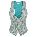 GRACE KARIN Women's Suit Vest Top, Dressy Casual Sleeveless Button Waistcoat, Fromal Steampunk Blazer for Work Office
