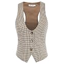 GRACE KARIN Women's Suit Vest Top, Dressy Casual Sleeveless Button Waistcoat, Fromal Steampunk Blazer for Work Office