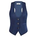 GRACE KARIN Women's Suit Vest Top, Dressy Casual Sleeveless Button Waistcoat, Fromal Steampunk Blazer for Work Office